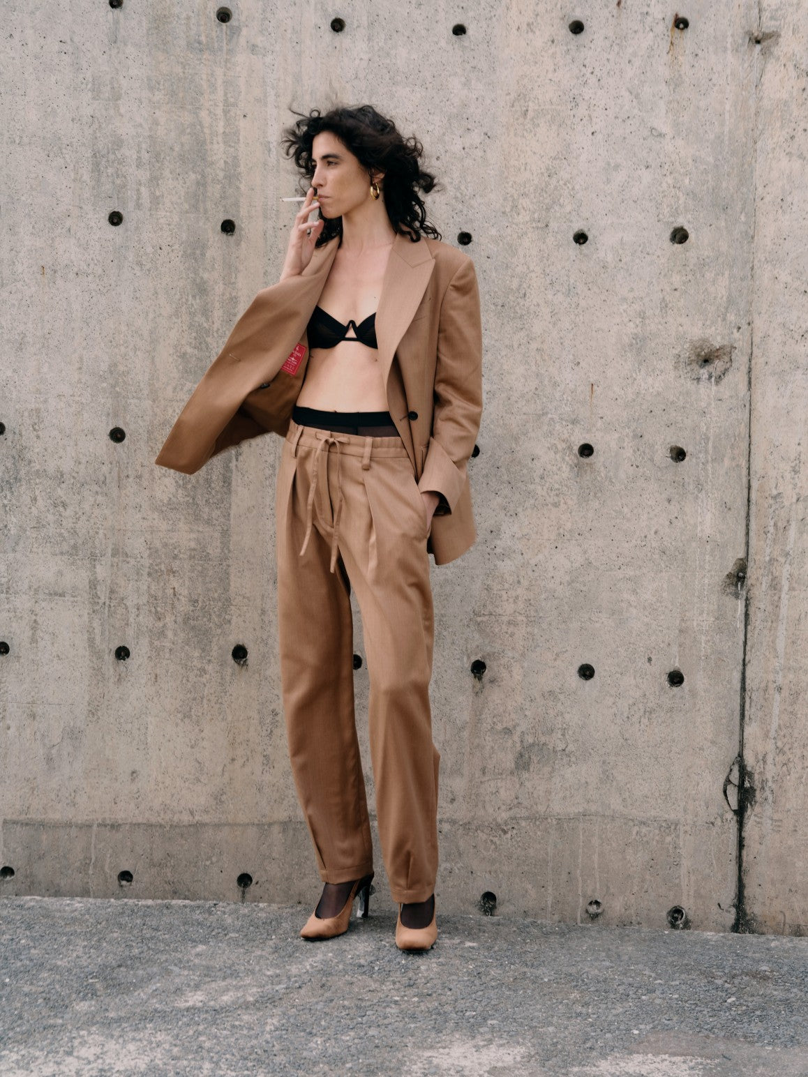 Single-breasted Slant lapel Suit Jacket