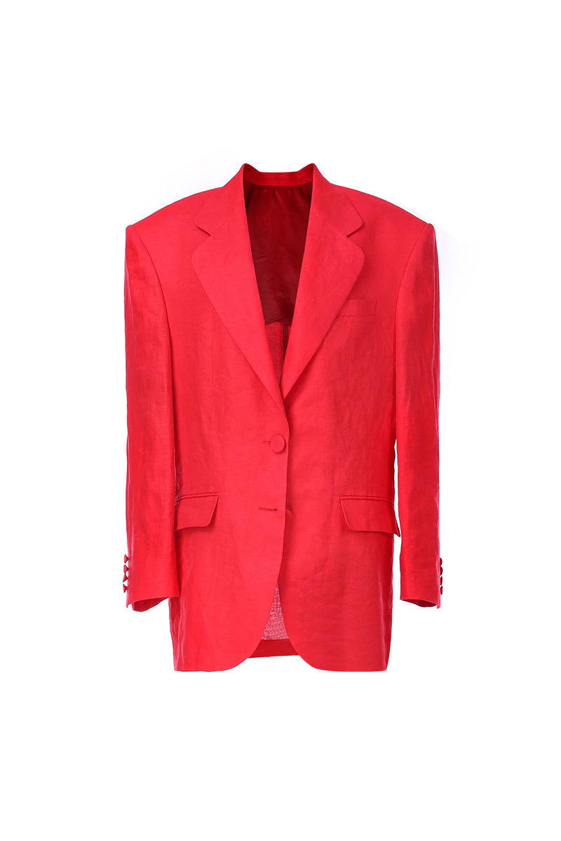 2-pieces red oversize suits